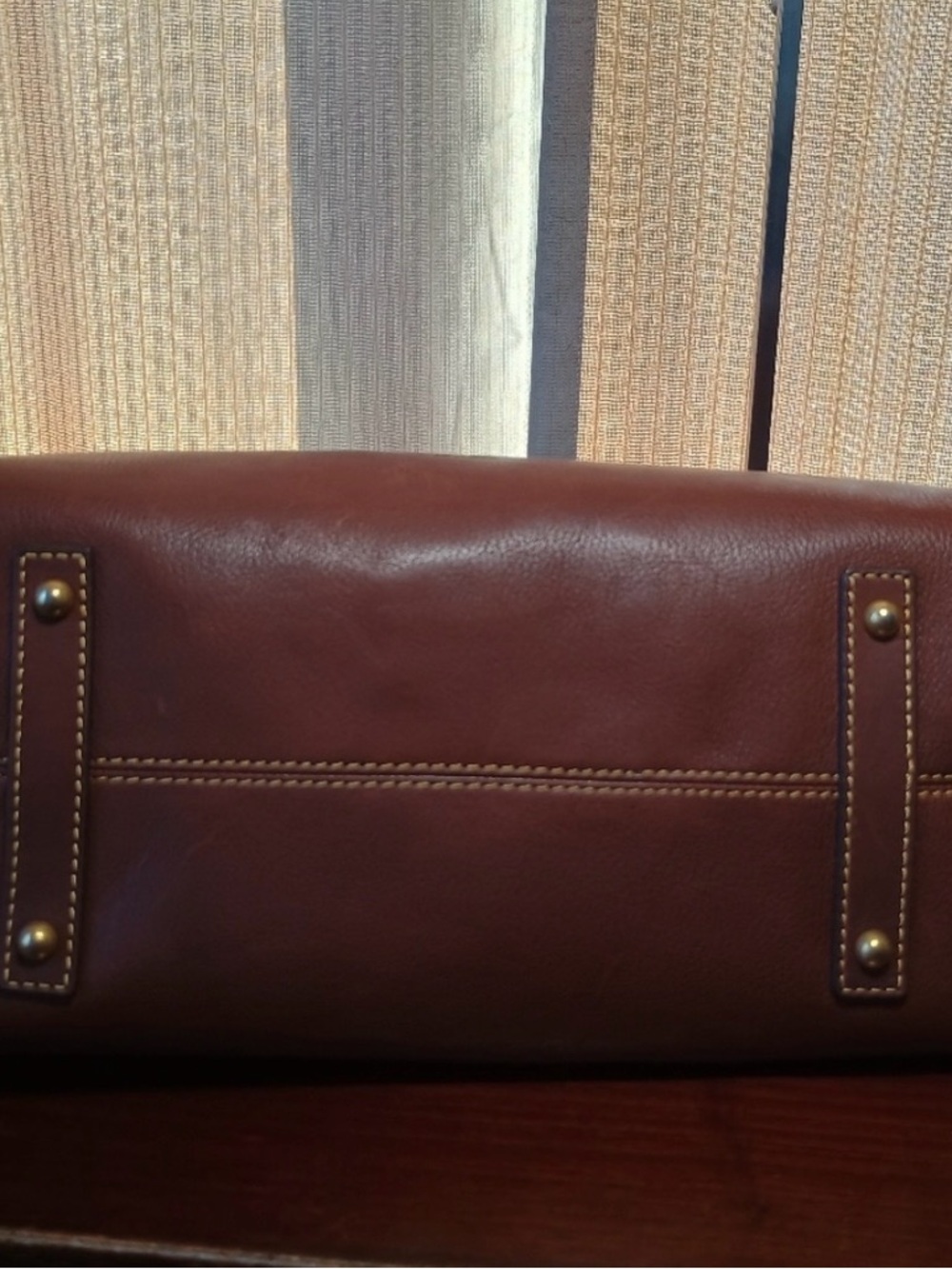 Dooney & Bourke Florentine Vacchetta LeatherTote Bag with Brass Hardware - Picture 4 of 12